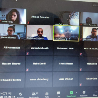لقاء نائب رئيس جامعة المنصورة للدراسات العليا مع المبعوثين أبناء الجامعة عبر الفيديو كونفرنس